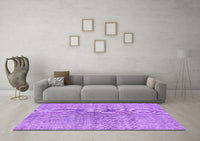 Machine Washable Abstract Purple Contemporary Rug, wshcon1363pur