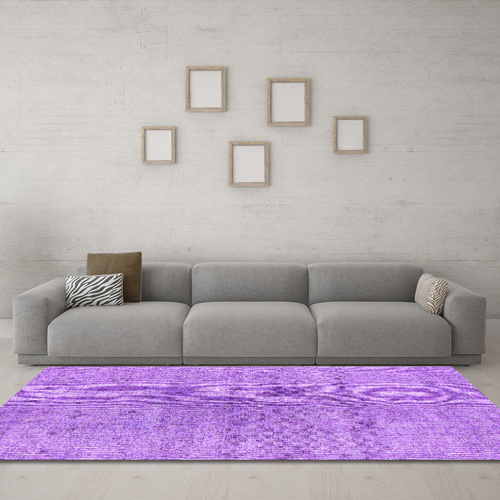 Machine Washable Abstract Purple Contemporary Area Rugs in a Living Room, wshcon1363pur