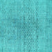 Square Abstract Turquoise Contemporary Rug, con1363turq