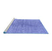 Sideview of Machine Washable Abstract Blue Contemporary Rug, wshcon1363blu