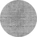 Square Abstract Gray Contemporary Rug, con1363gry