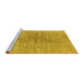 Sideview of Machine Washable Abstract Yellow Contemporary Rug, wshcon1363yw