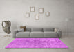 Machine Washable Abstract Pink Contemporary Rug in a Living Room, wshcon1363pnk