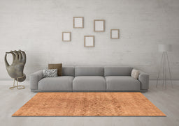 Machine Washable Abstract Orange Contemporary Area Rugs in a Living Room, wshcon1363org