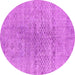 Round Abstract Pink Contemporary Rug, con1363pnk