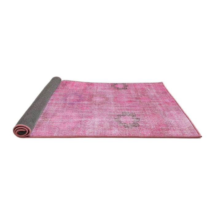 Thickness of Contemporary Neon Hot Pink Persian Rug, con1364