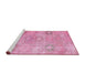 Serging Thickness of Machine Washable Contemporary Neon Hot Pink Rug, wshcon1364