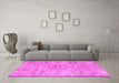Machine Washable Persian Pink Bohemian Rug in a Living Room, wshcon1364pnk