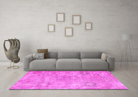 Machine Washable Persian Pink Bohemian Rug, wshcon1364pnk