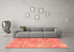 Machine Washable Persian Orange Bohemian Area Rugs in a Living Room, wshcon1364org