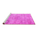 Sideview of Machine Washable Persian Pink Bohemian Rug, wshcon1364pnk