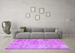 Machine Washable Persian Purple Bohemian Area Rugs in a Living Room, wshcon1364pur