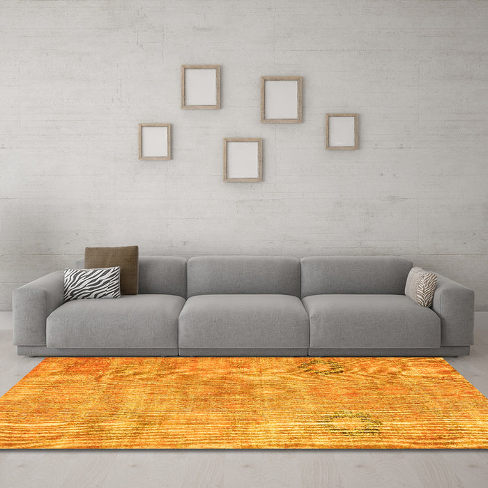 Machine Washable Persian Yellow Bohemian Rug in a Living Room, wshcon1364yw