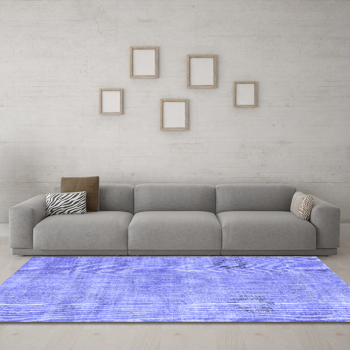 Machine Washable Persian Blue Bohemian Rug in a Living Room, wshcon1364blu