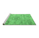 Sideview of Machine Washable Persian Emerald Green Bohemian Area Rugs, wshcon1364emgrn