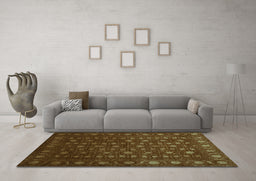 Machine Washable Abstract Turquoise Contemporary Area Rugs in a Living Room,, wshcon1365turq