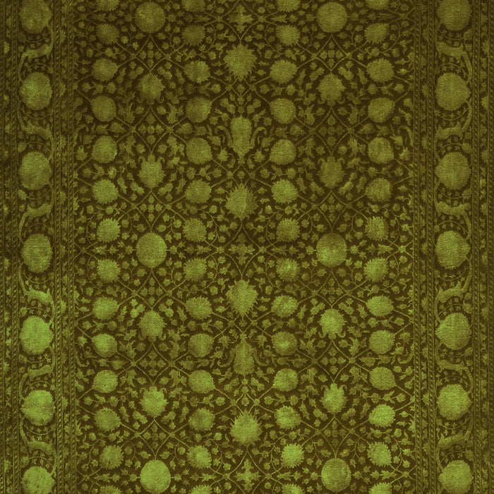Serging Thickness of Machine Washable Abstract Green Contemporary Area Rugs, wshcon1365grn
