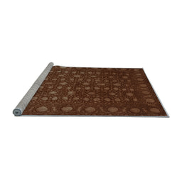 Sideview of Machine Washable Abstract Light Blue Contemporary Rug, wshcon1365lblu