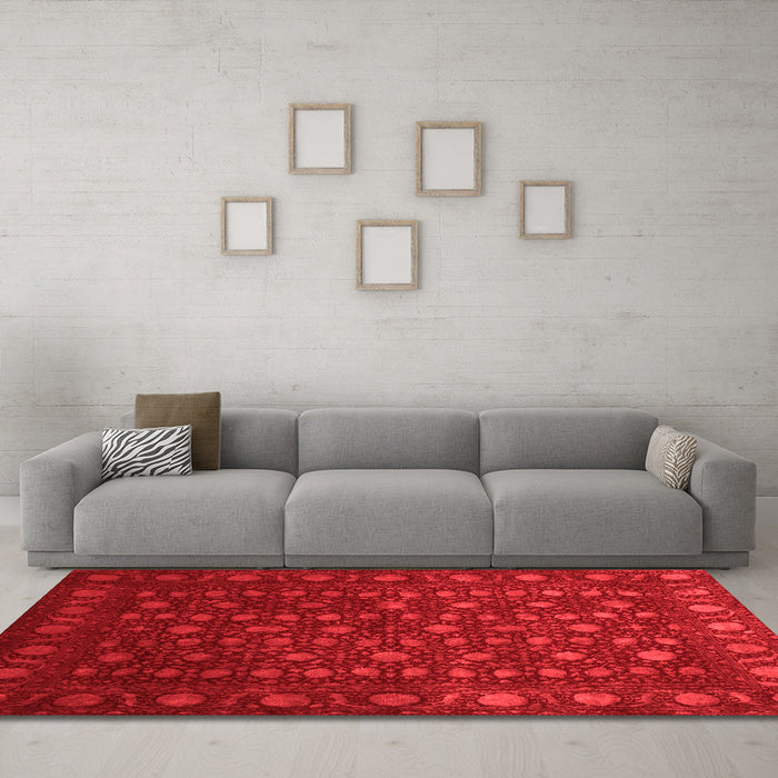 Contemporary Red Washable Rugs