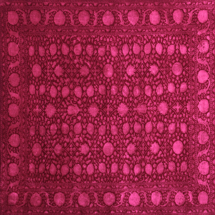 Square Machine Washable Abstract Pink Contemporary Rug, wshcon1365pnk
