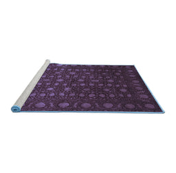 Sideview of Machine Washable Abstract Blue Contemporary Rug, wshcon1365blu