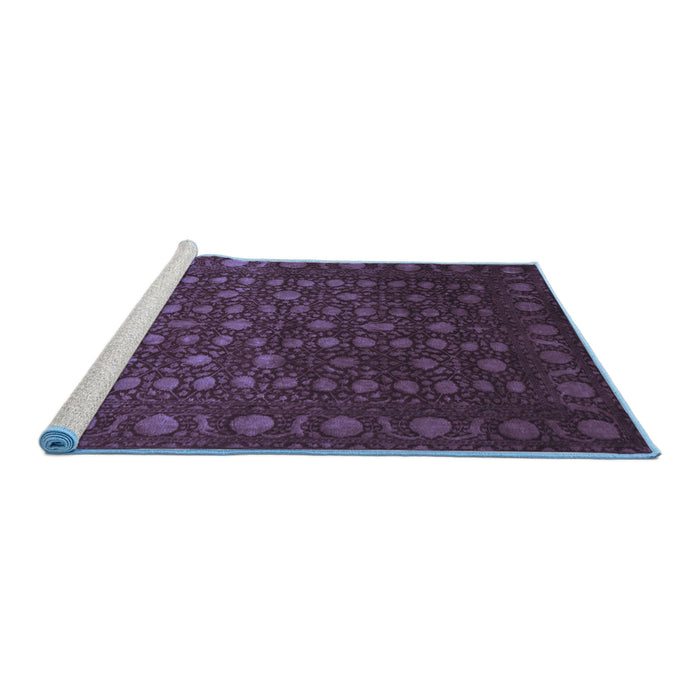 Sideview of Machine Washable Abstract Blue Contemporary Rug, wshcon1365blu