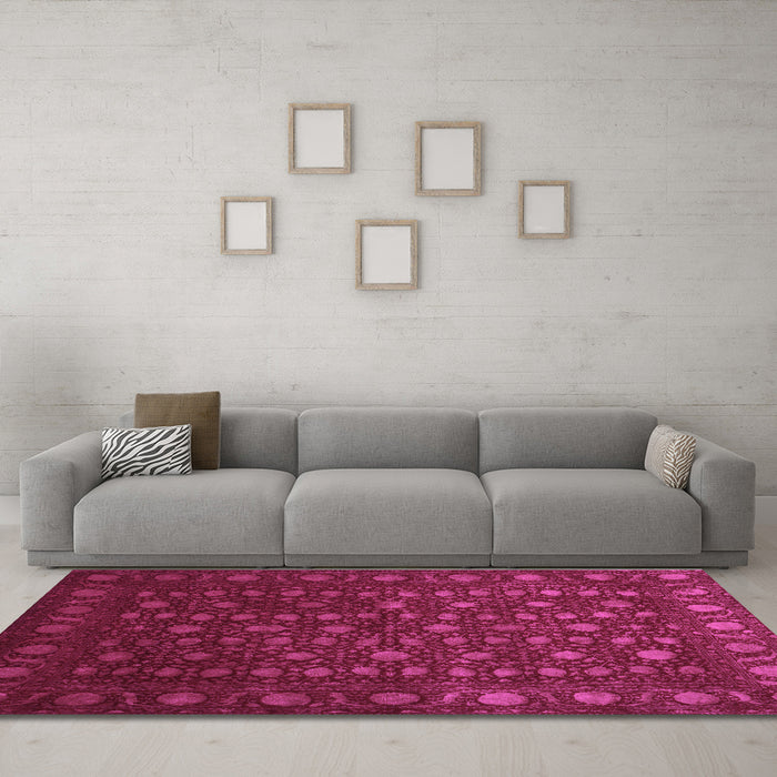 Machine Washable Abstract Purple Contemporary Area Rugs in a Living Room, wshcon1365pur