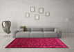 Machine Washable Abstract Pink Contemporary Rug in a Living Room, wshcon1365pnk