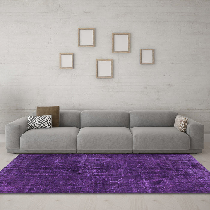 Machine Washable Persian Purple Bohemian Area Rugs in a Living Room, wshcon1366pur
