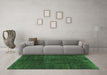 Machine Washable Persian Emerald Green Bohemian Area Rugs in a Living Room,, wshcon1366emgrn