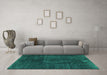 Machine Washable Persian Turquoise Bohemian Area Rugs in a Living Room,, wshcon1366turq