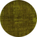 Round Persian Yellow Bohemian Rug, con1366yw