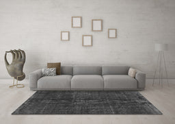 Machine Washable Persian Gray Bohemian Rug in a Living Room,, wshcon1366gry