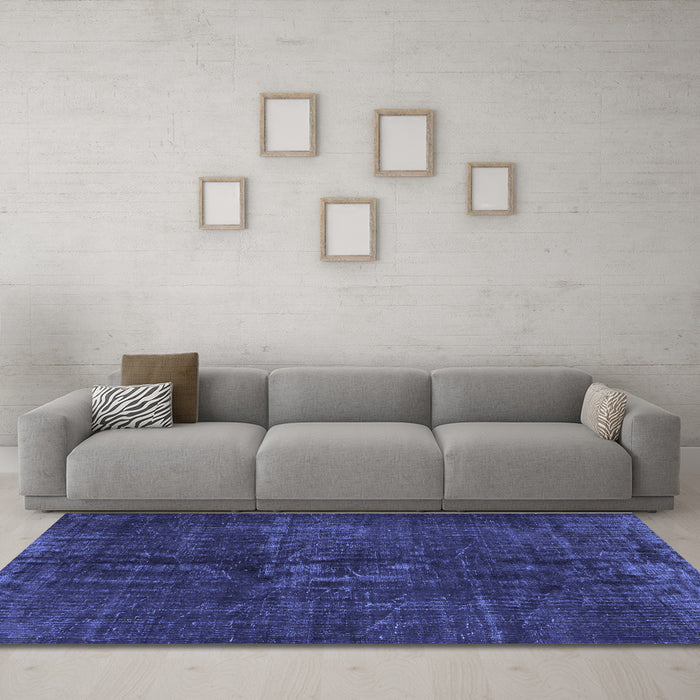 Machine Washable Persian Blue Bohemian Rug in a Living Room, wshcon1366blu