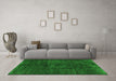 Machine Washable Persian Green Bohemian Area Rugs in a Living Room,, wshcon1366grn