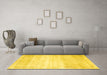 Machine Washable Abstract Yellow Contemporary Rug in a Living Room, wshcon1367yw