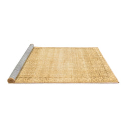 Sideview of Machine Washable Abstract Brown Contemporary Rug, wshcon1367brn