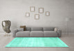 Machine Washable Abstract Turquoise Contemporary Area Rugs in a Living Room,, wshcon1367turq