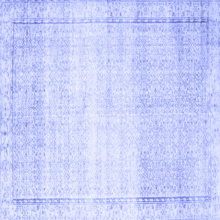 Square Machine Washable Abstract Blue Contemporary Rug, wshcon1367blu