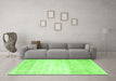 Machine Washable Abstract Green Contemporary Area Rugs in a Living Room,, wshcon1367grn