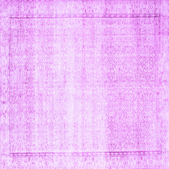 Square Machine Washable Abstract Purple Contemporary Area Rugs, wshcon1367pur