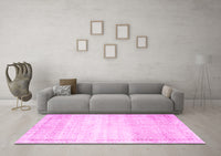 Machine Washable Abstract Pink Contemporary Rug, wshcon1367pnk