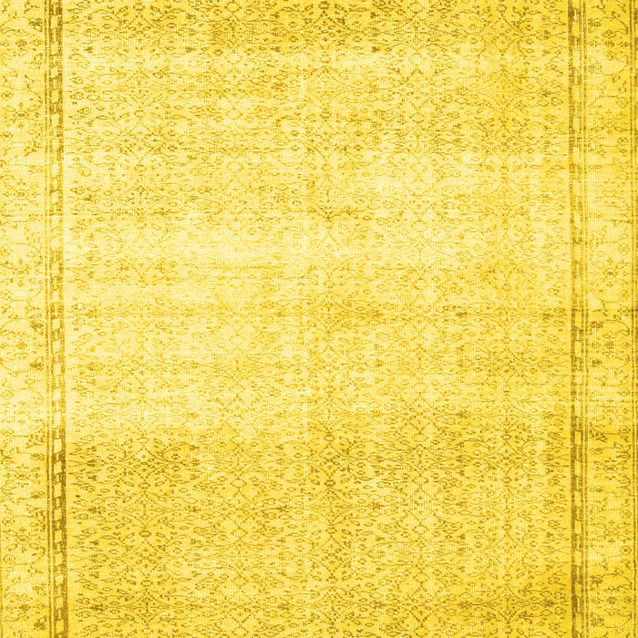Machine Washable Abstract Yellow Contemporary Rug, wshcon1367yw