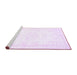 Sideview of Machine Washable Abstract Purple Contemporary Area Rugs, wshcon1368pur