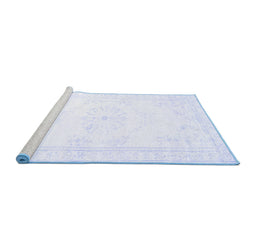 Sideview of Machine Washable Abstract Blue Contemporary Rug, wshcon1368blu