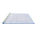 Sideview of Machine Washable Abstract Blue Contemporary Rug, wshcon1368blu