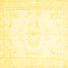 Square Abstract Yellow Contemporary Rug, con1368yw