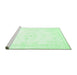 Sideview of Machine Washable Abstract Emerald Green Contemporary Area Rugs, wshcon1368emgrn