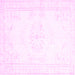 Square Abstract Pink Contemporary Rug, con1368pnk