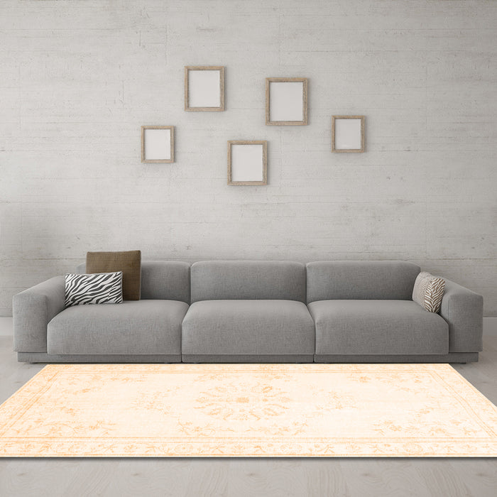 Machine Washable Abstract Orange Contemporary Area Rugs in a Living Room, wshcon1368org